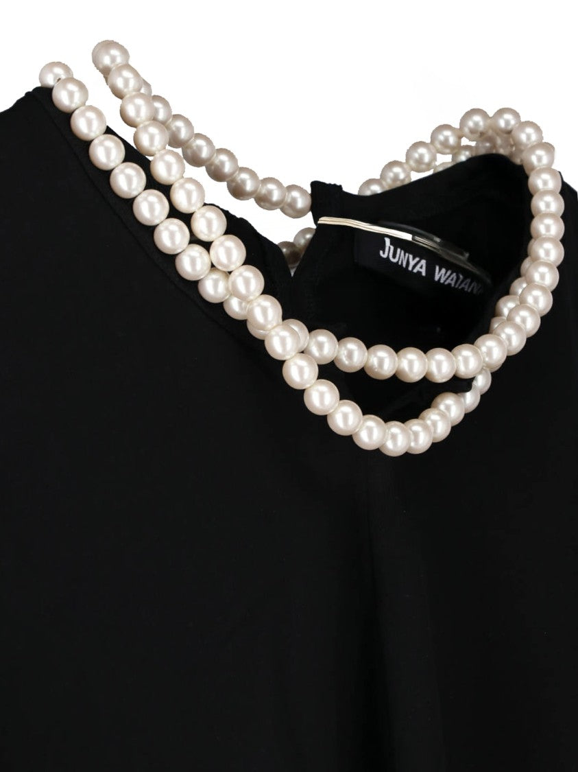 Junya Watanabe Black Pearl Adorned Cotton T-Shirt