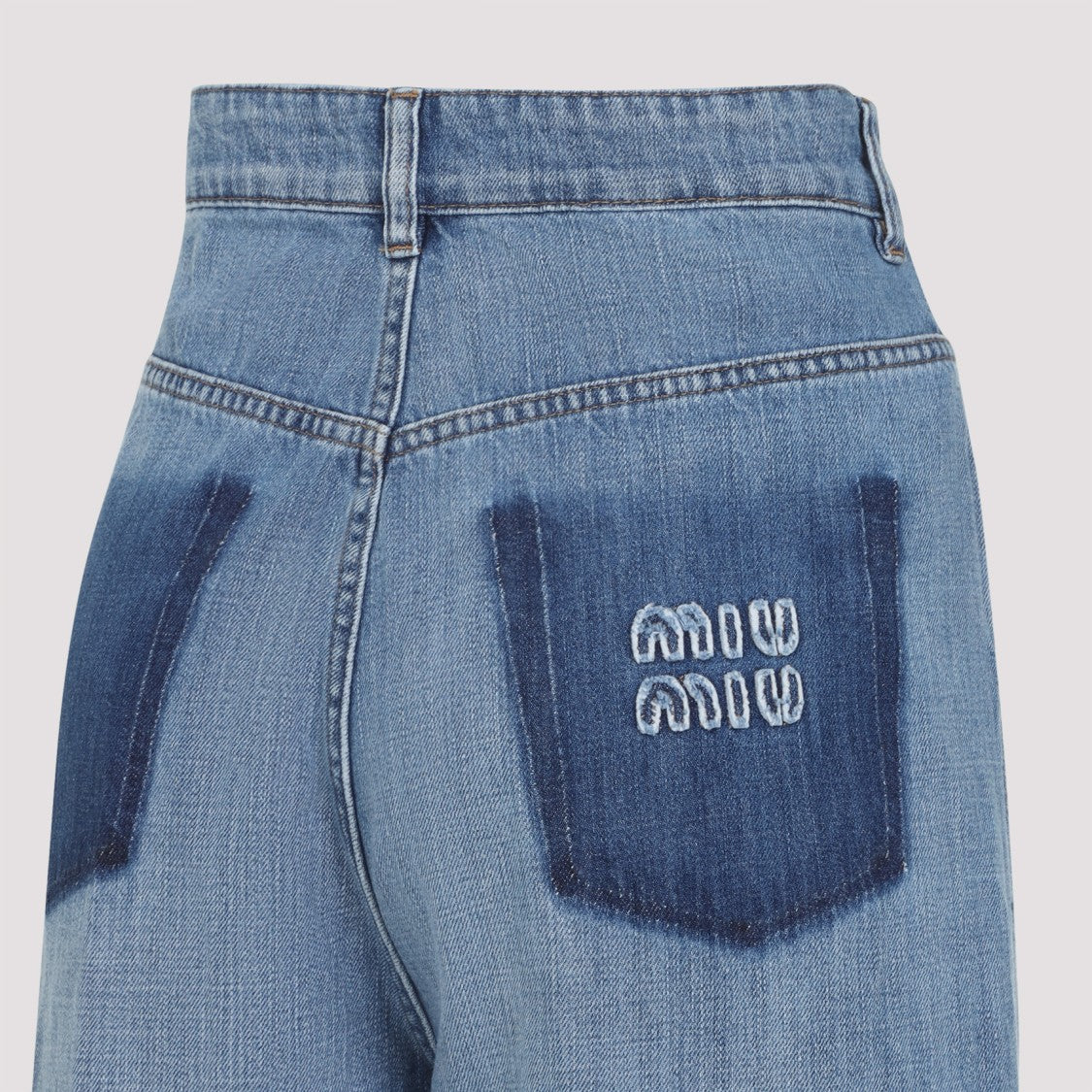 Miu Miu Wide-Leg Light Blue Denim Jeans