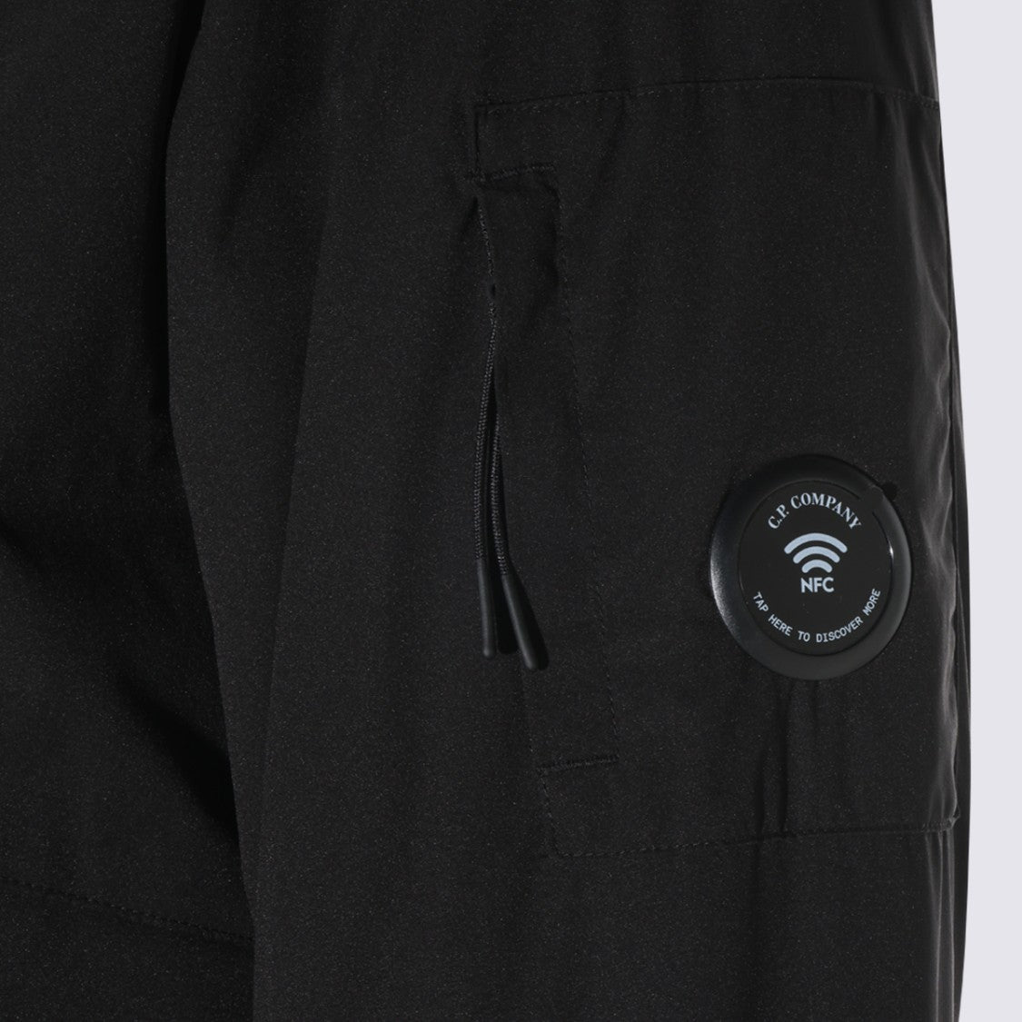 C.P. Company Black Jacket With Stand Collar And Zippered Details