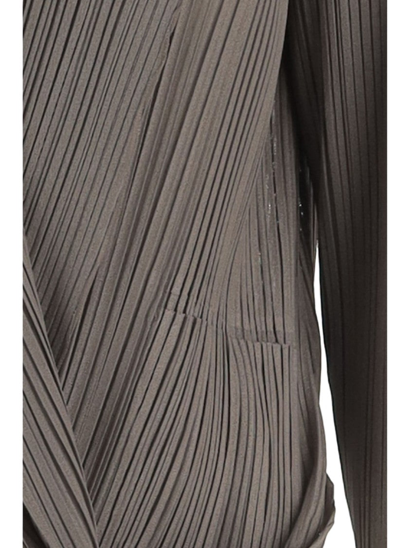 Giorgio Armani Pleated Knit Set With Deep V-Neck