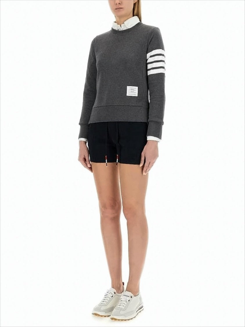 Thom Browne Long-Sleeve Top With Signature Stripes And Tricolor Detail