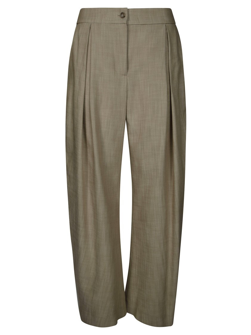 Pinko High-Waisted Wide-Leg Trousers With Front Pleats