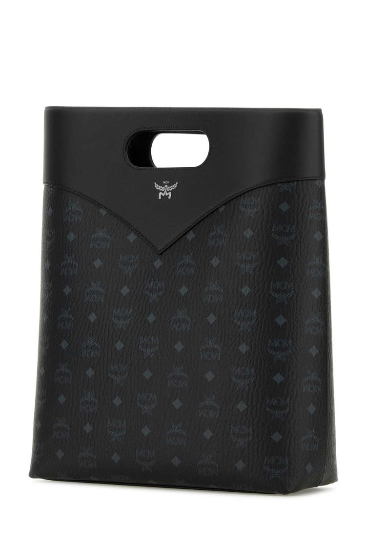 Mcm Printed Canvas Shopping Bag