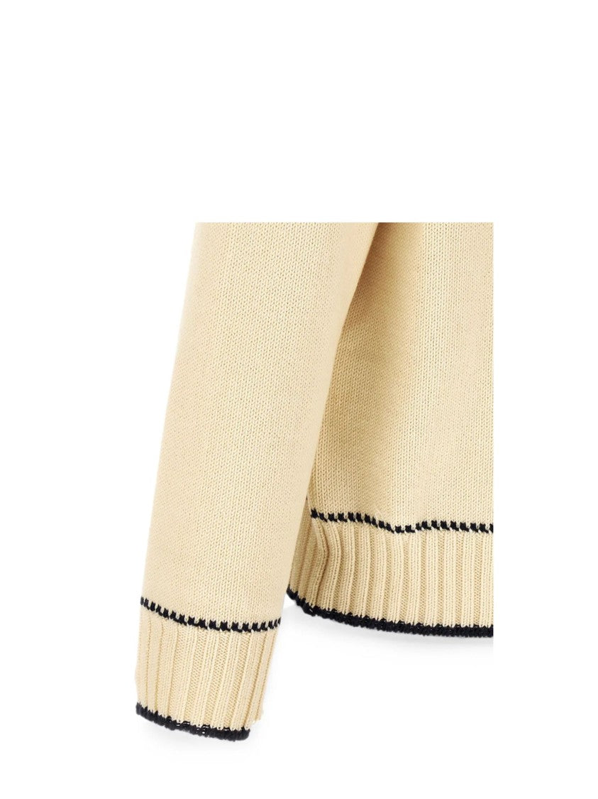 Golden Goose Beige Cotton Polo Sweater