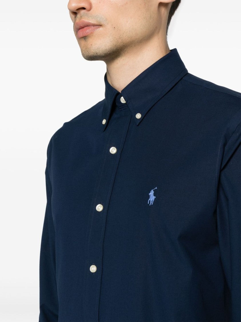 Polo Ralph Lauren Tailored Blue Shirt With Classic Button-Down Collar