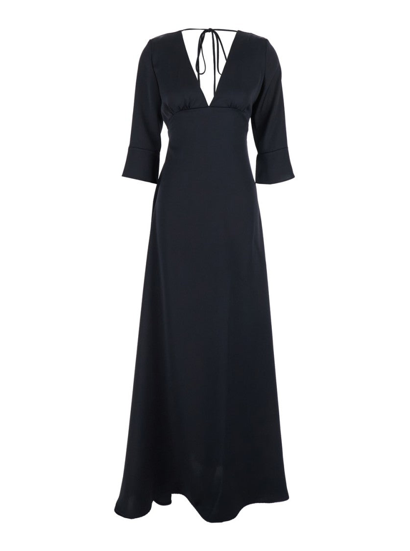 Plain Long Sleeves Maxi Dress