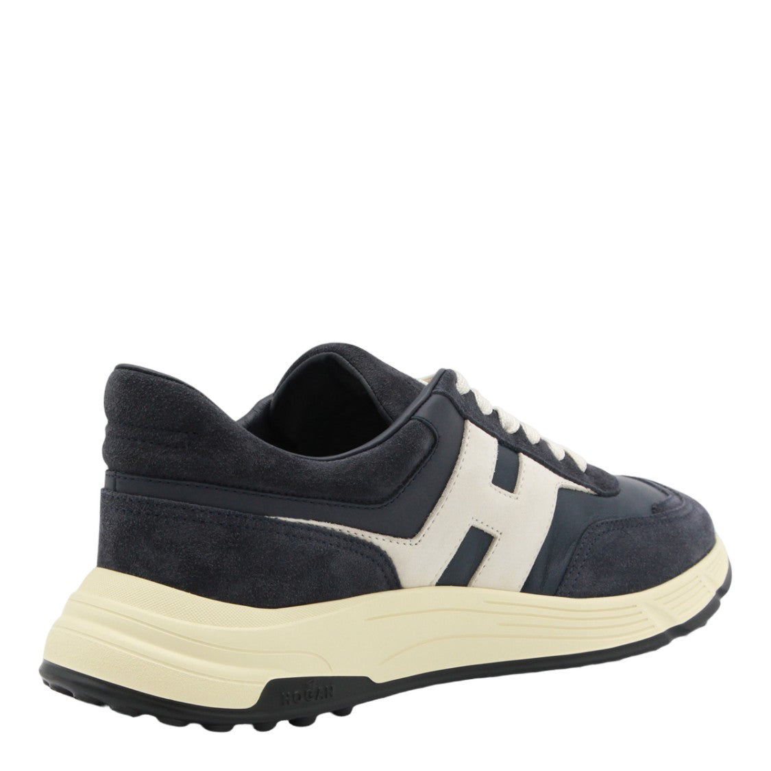 Hogan Navy Blue Suede And Leather Sneakers