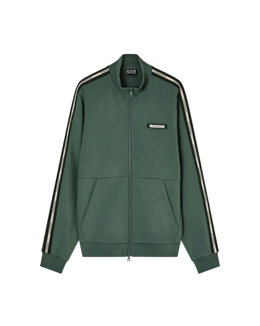 Ea7 Emporio Armani Full-Zip Sweatshirt With Contrasting Stripes