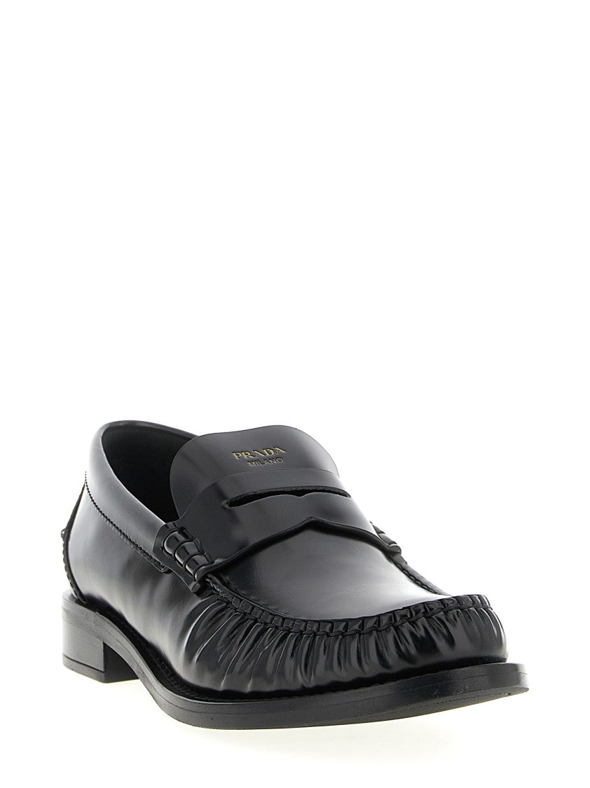 Prada Brushed Leather Loafers