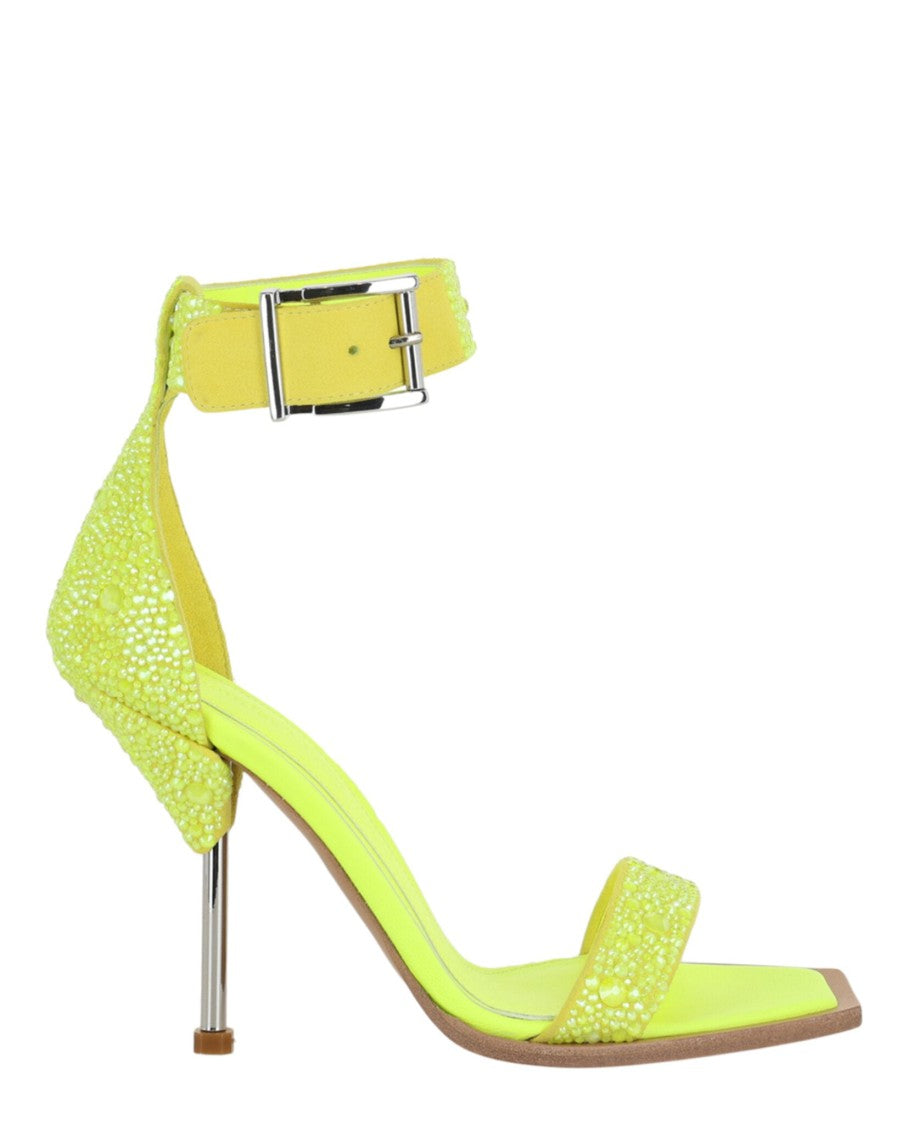 Alexander Mcqueen Crystal Embellished Heel Sandals