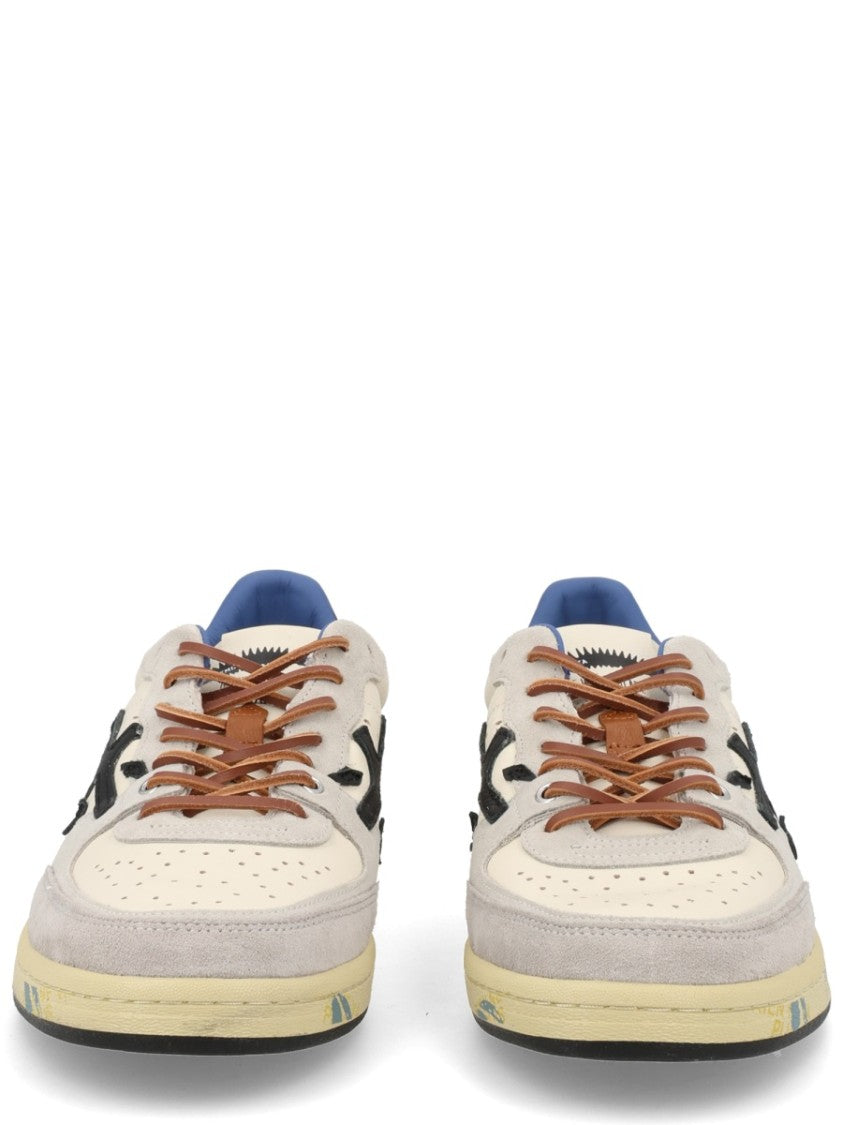 Premiata Beige Bsktclay Perforated Panel Sneakers