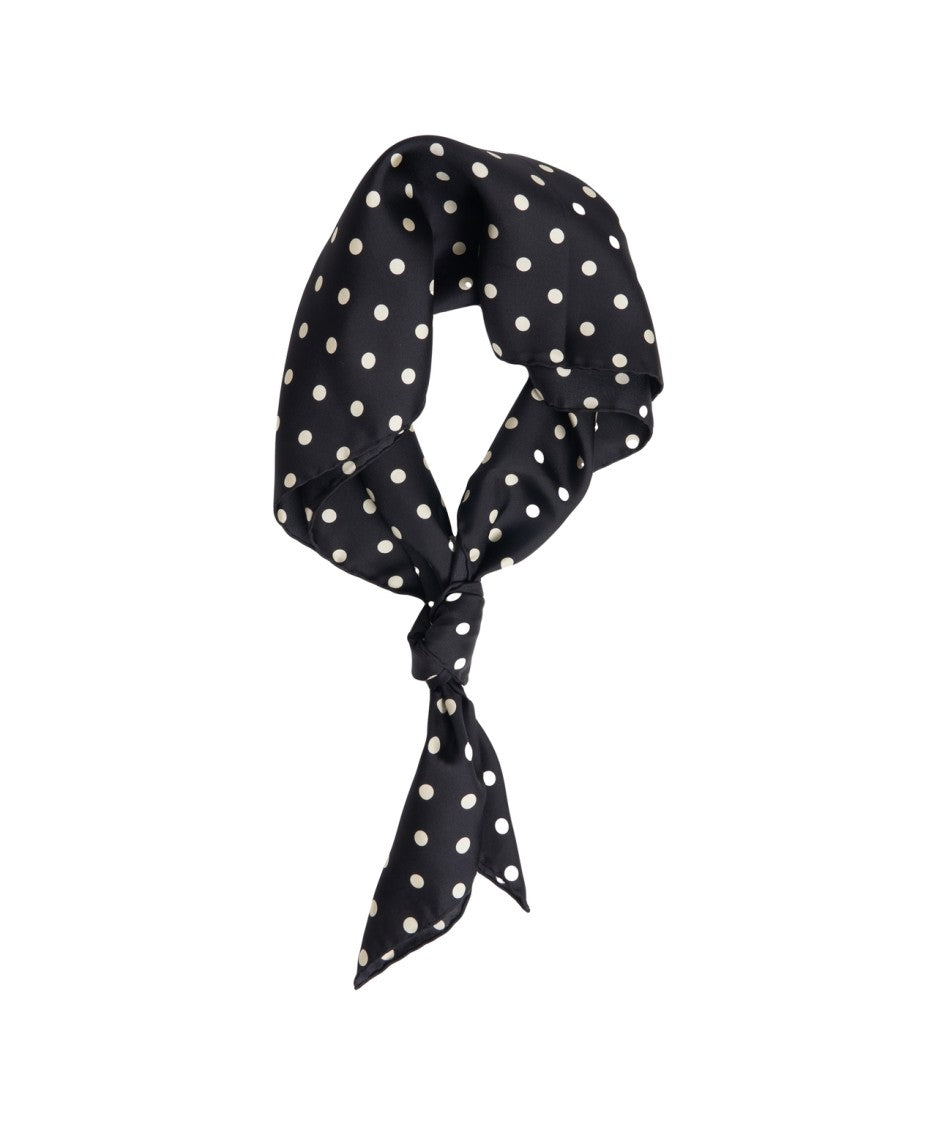 Moschino Polka Dot Printed Silk Scarf