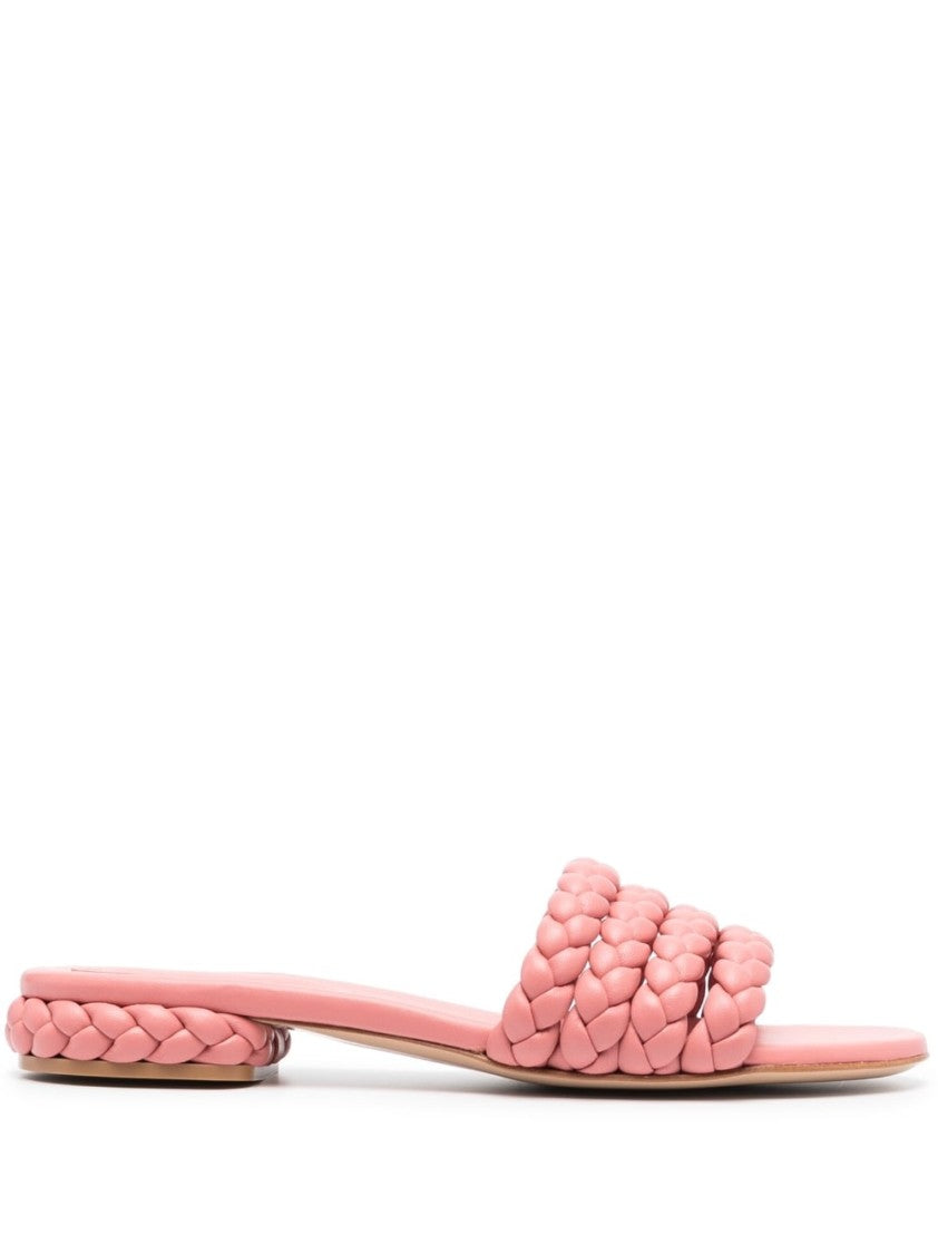 Gianvito Rossi Ischia Nappa Braided Leather Flat Sandals
