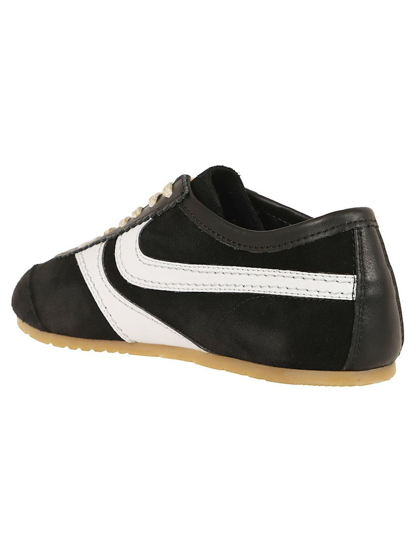 Dries Van Noten Retro-Inspired Black Suede And Leather Sneakers
