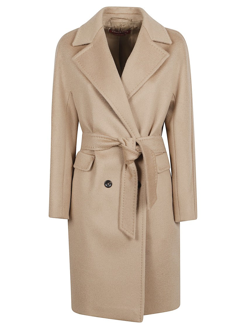 Max Mara Tailored Camel Coat With Wide Lapel Collar