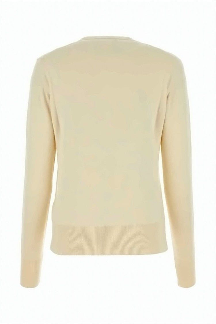 Vivienne Westwood Cropped Cream Knit Sweater With Ribbed Details