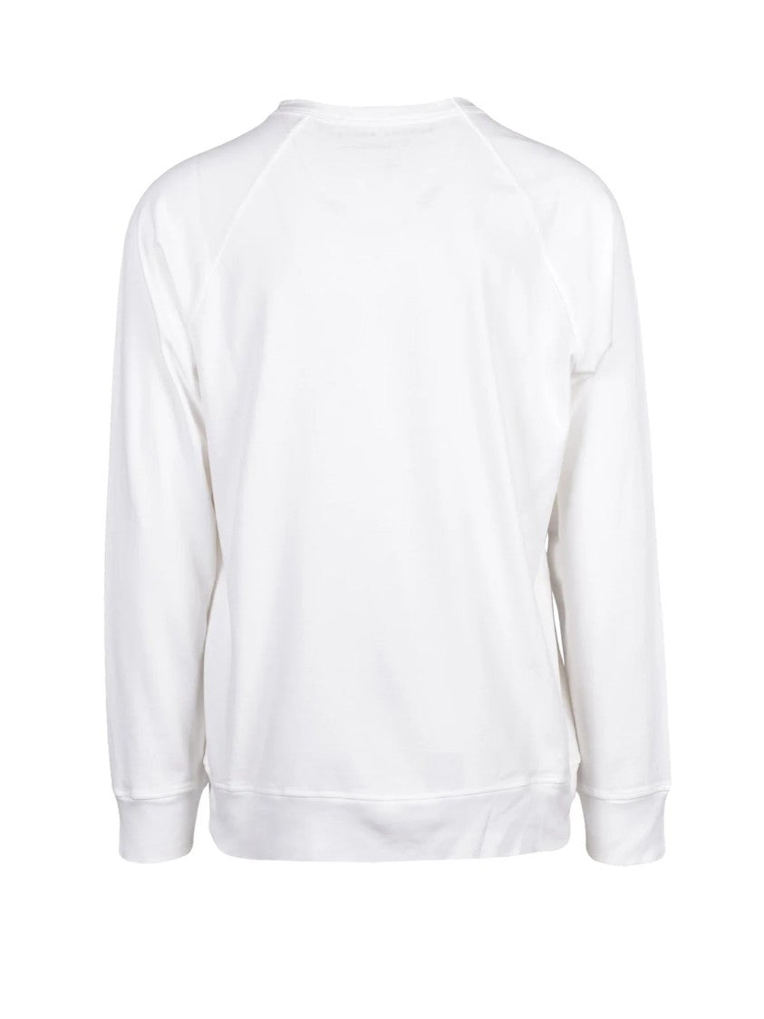 Panama Route White Raglan Sleeves Cotton Sweatshirt