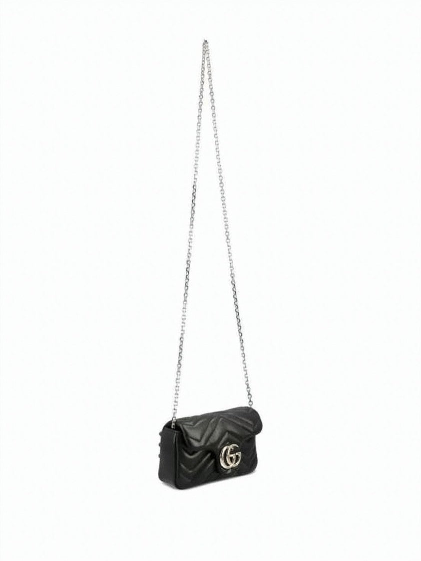 Gucci Quilted Chevron Mini Shoulder Bag With Double G Logo