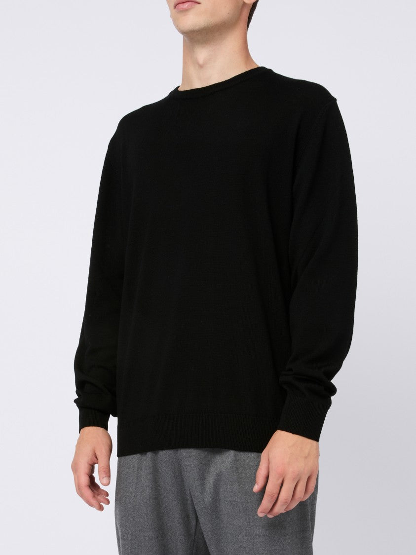 Daniele Fiesoli Merino Wool Crew Neck Sweater With Ribbed Accents