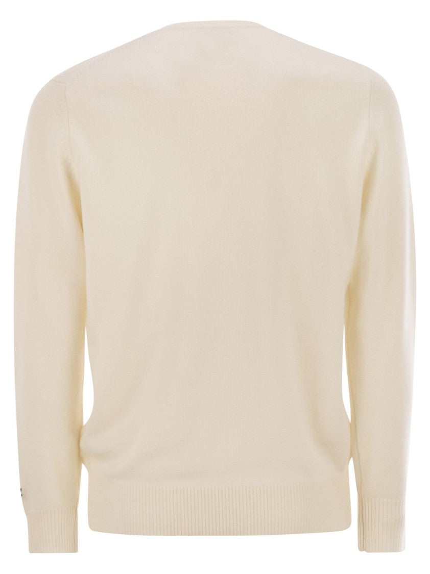 Mc2 Saint Barth Heron - Crew Neck Sweater With Embroidery On The Front