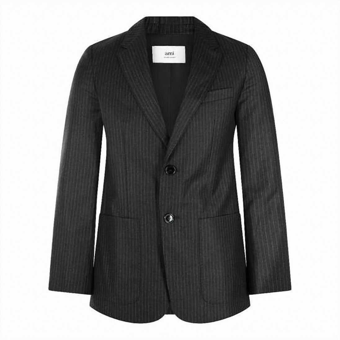 Ami Paris Tailored Two-Button Suit Jacket With Notched Lapel