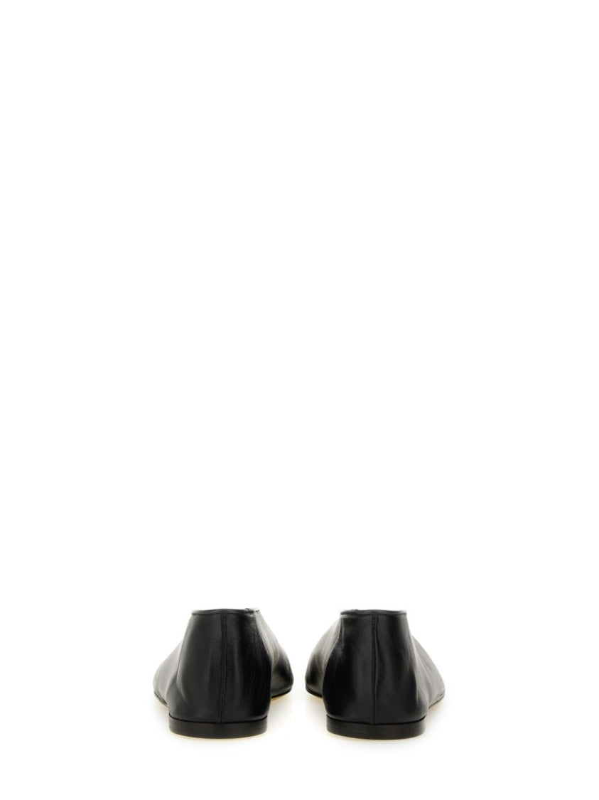 Moschino "Duck" Dancer Black Leather Flats