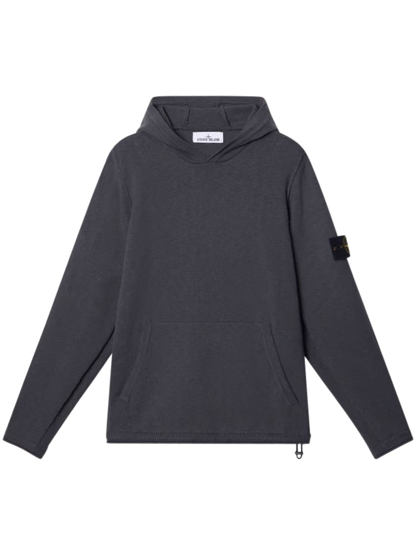 Stone Island Relaxed-Fit Grey Hoodie With Textured Fabric