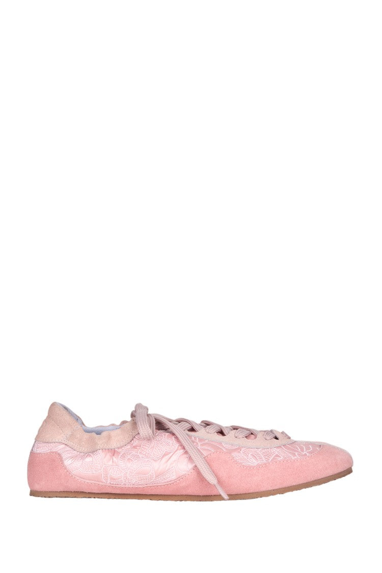 Cecilie Bahnsen Slim-Fit Suede And Nylon Sneakers With Embroidered Details