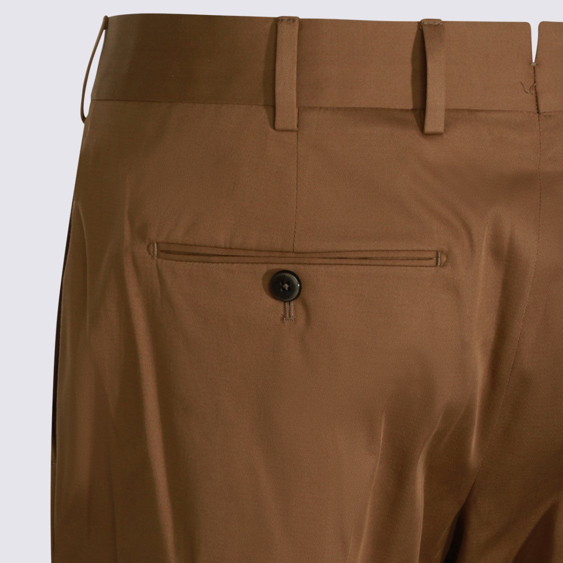 Pt Torino Tailored Brown Trousers With Flat Front And Subtle Pleats