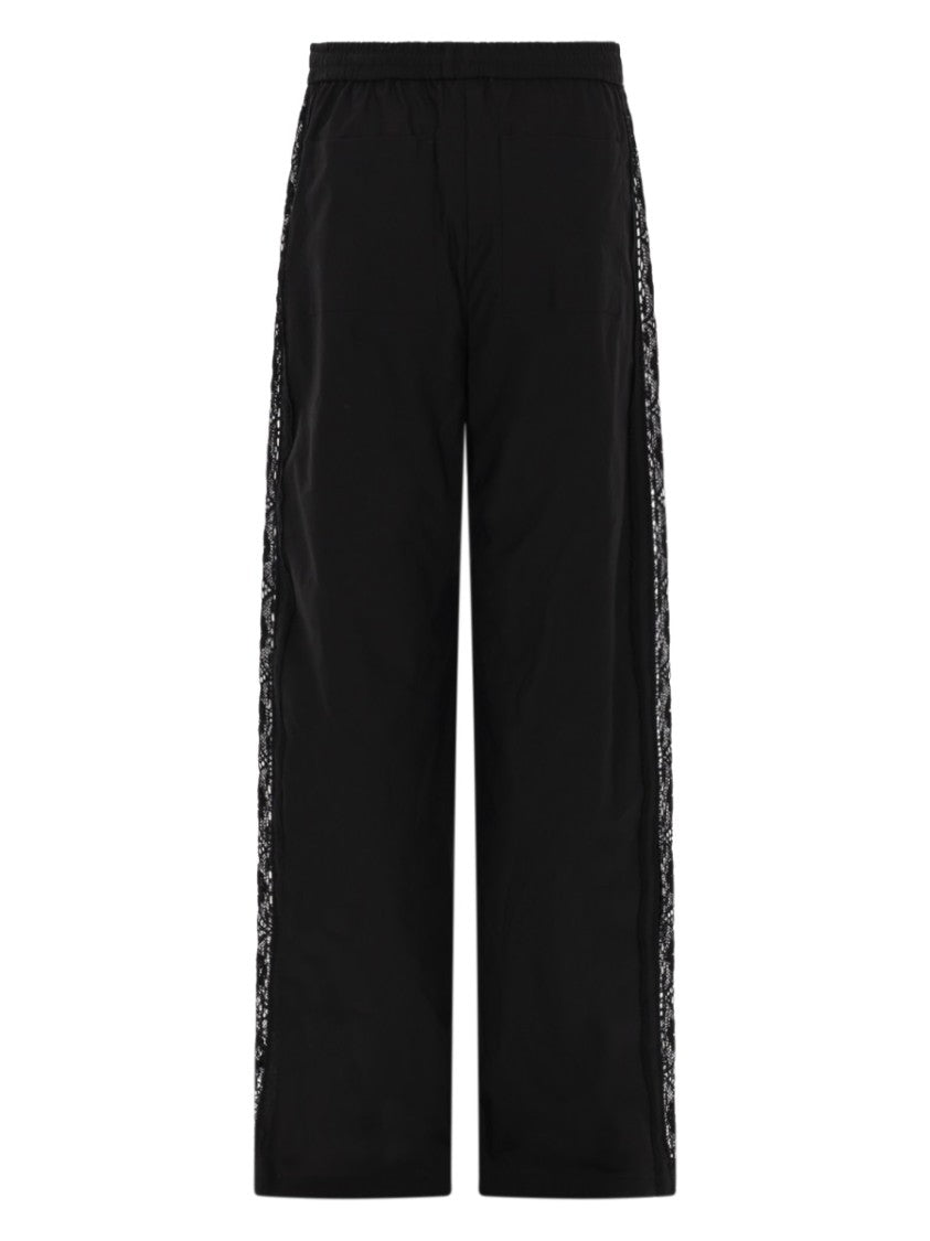 Msgm Lace Accents Cotton Straight-Leg Pants