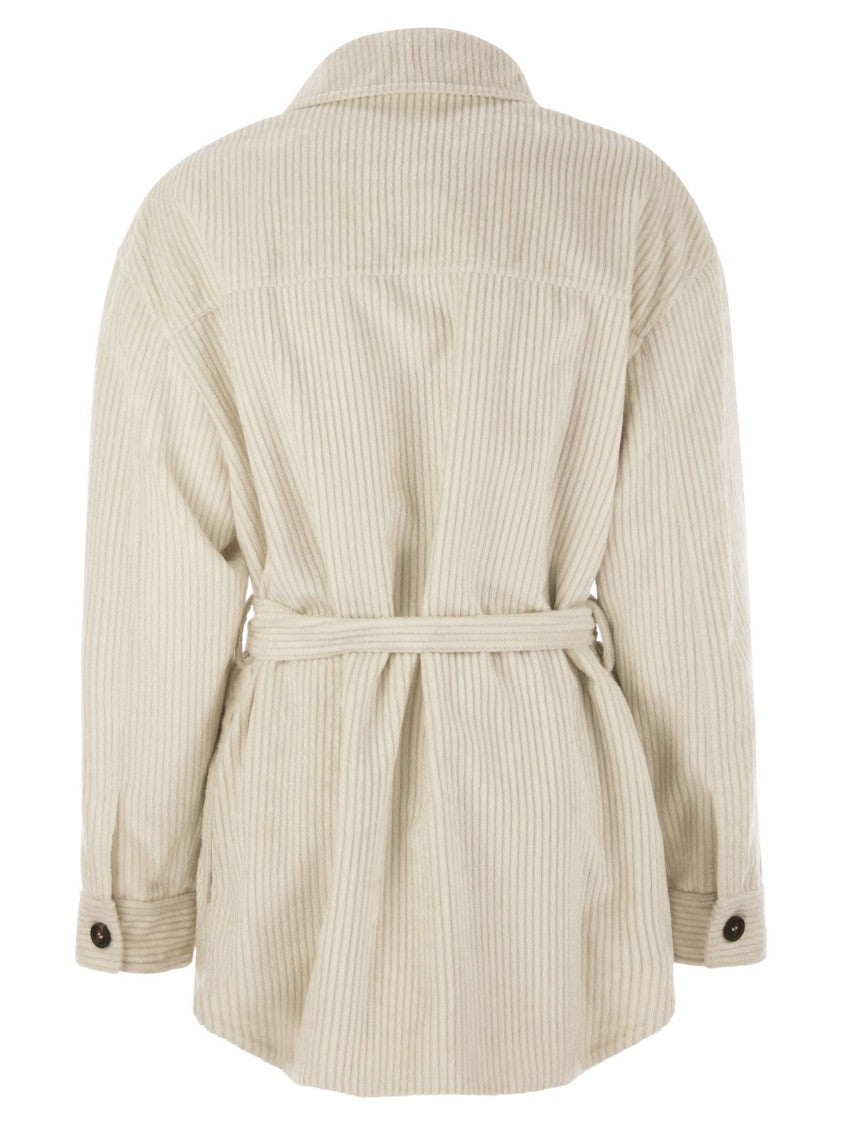Brunello Cucinelli Corduroy Safari-Style Jacket With Jewellery