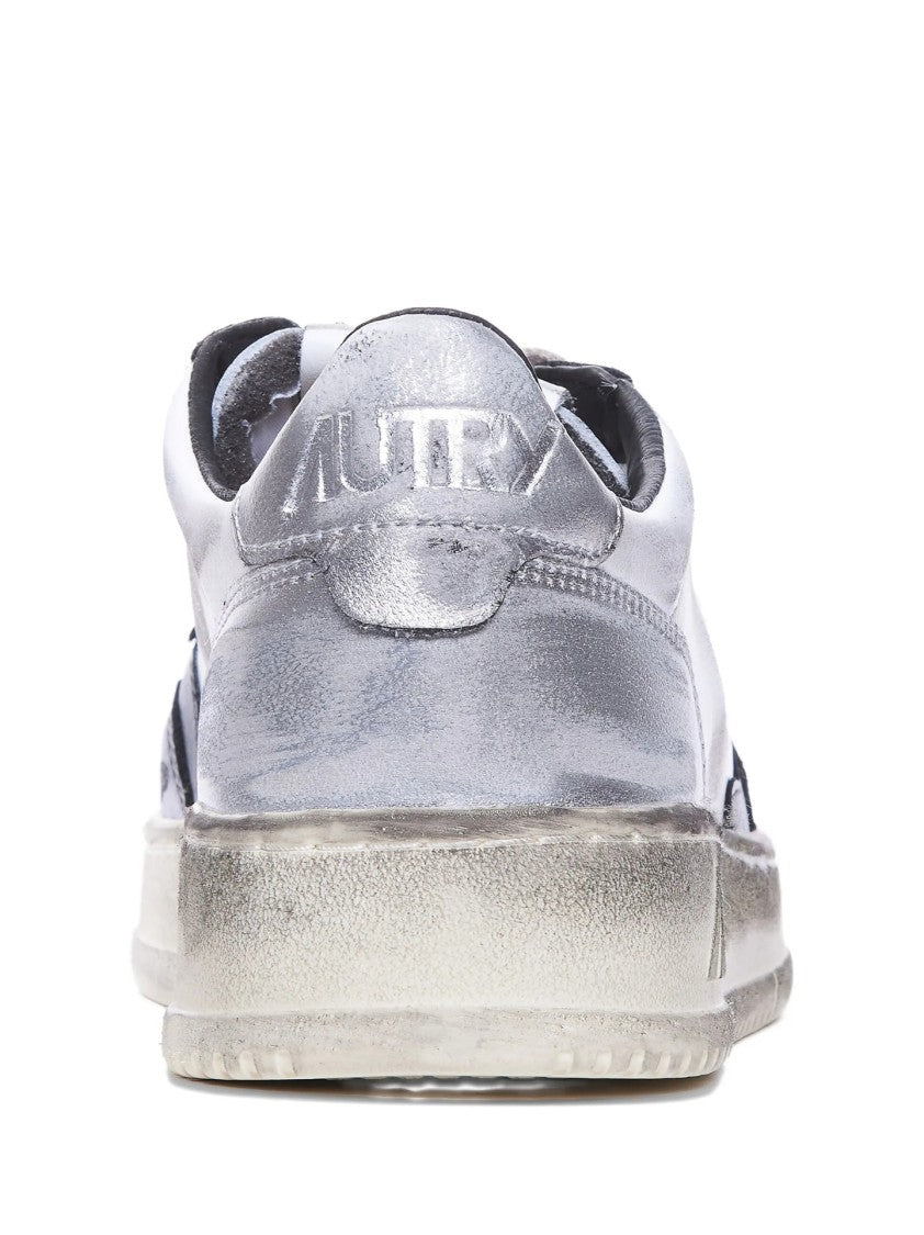 Autry Chunky White Sneakers With Textured Panels