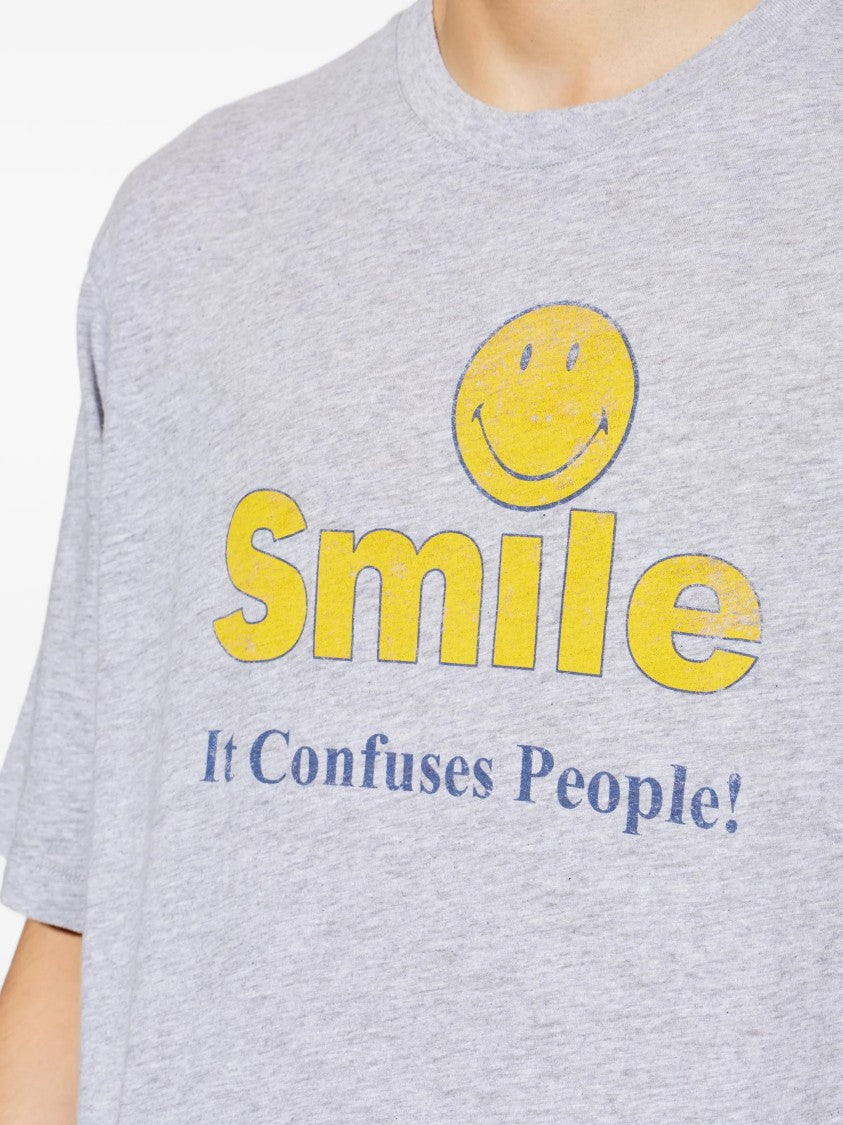 Dsquared2 Grey Relaxed Fit Smiley Graphic T-Shirt