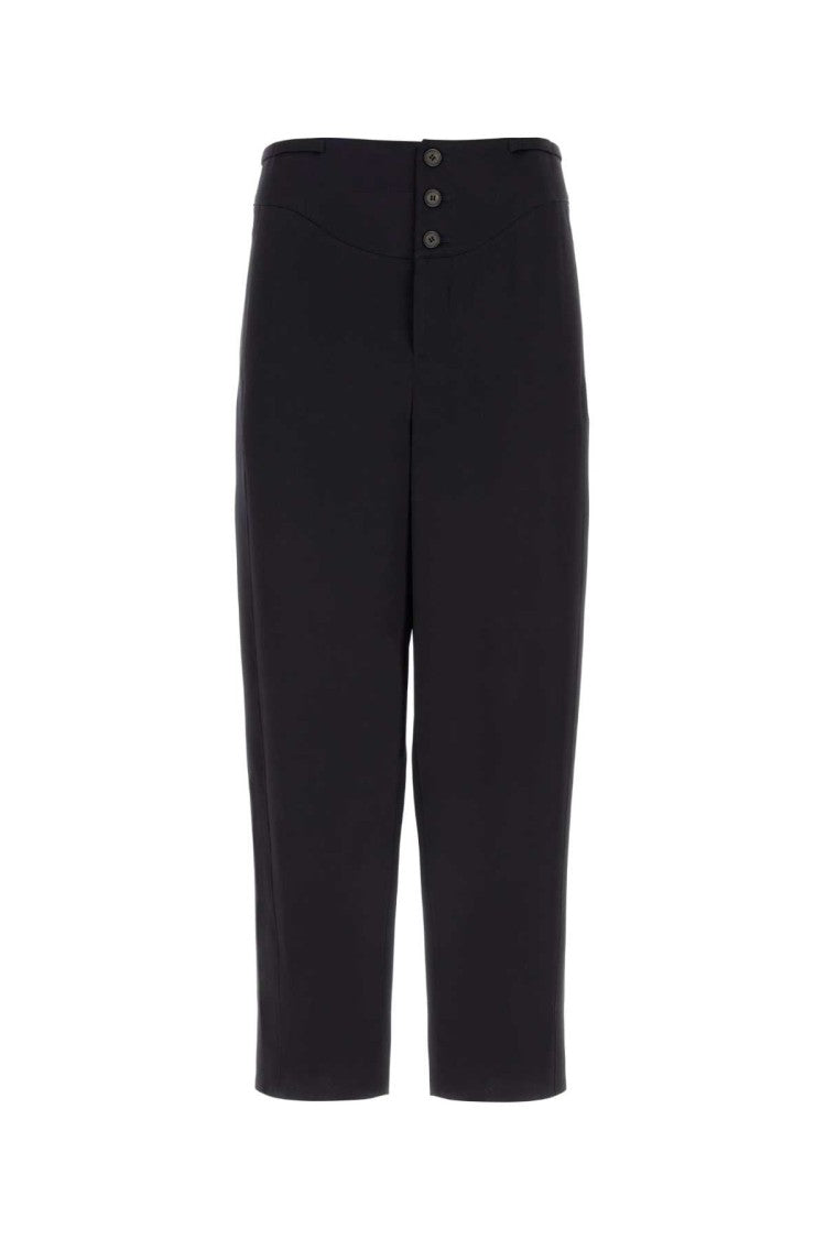 Saint Laurent Midnight Blue Crepe Satin Pant