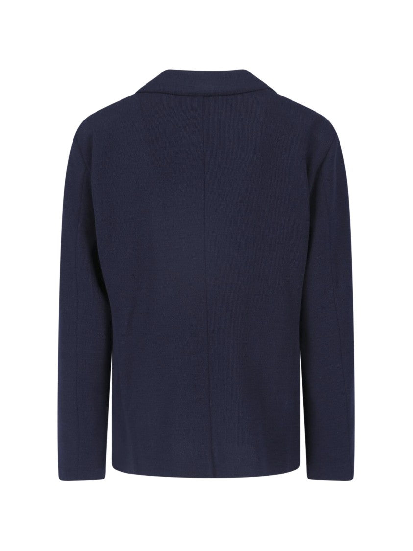 Giorgio Armani Blue Virgin Wool Single-Breasted Blazer