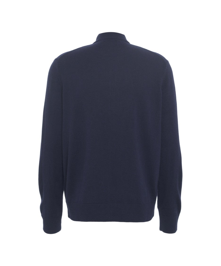 Polo Ralph Lauren High Collar Zip-Up Wool Sweatshirt