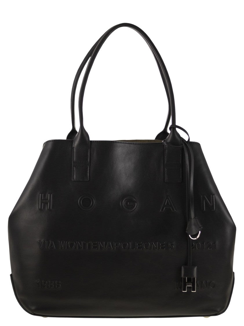 Hogan Medium Leather Shopping Bag