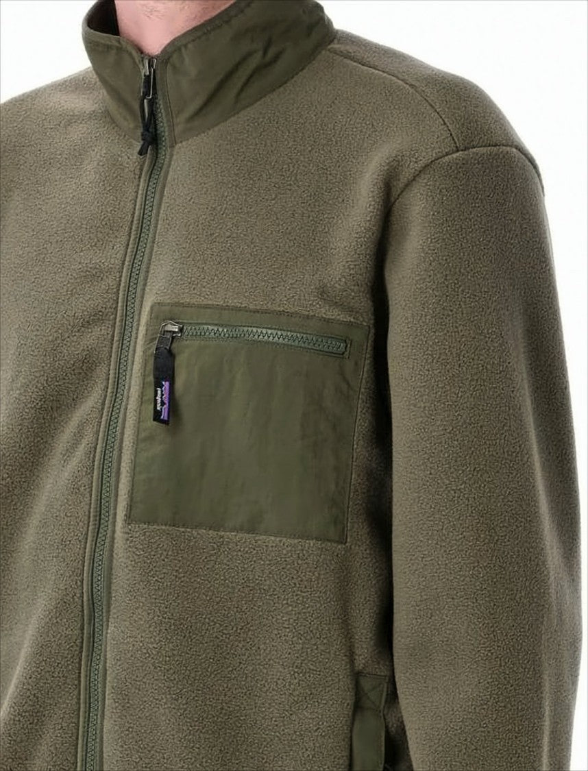 Patagonia Textured Fleece Jacket With Smooth Fabric Chest Pocket