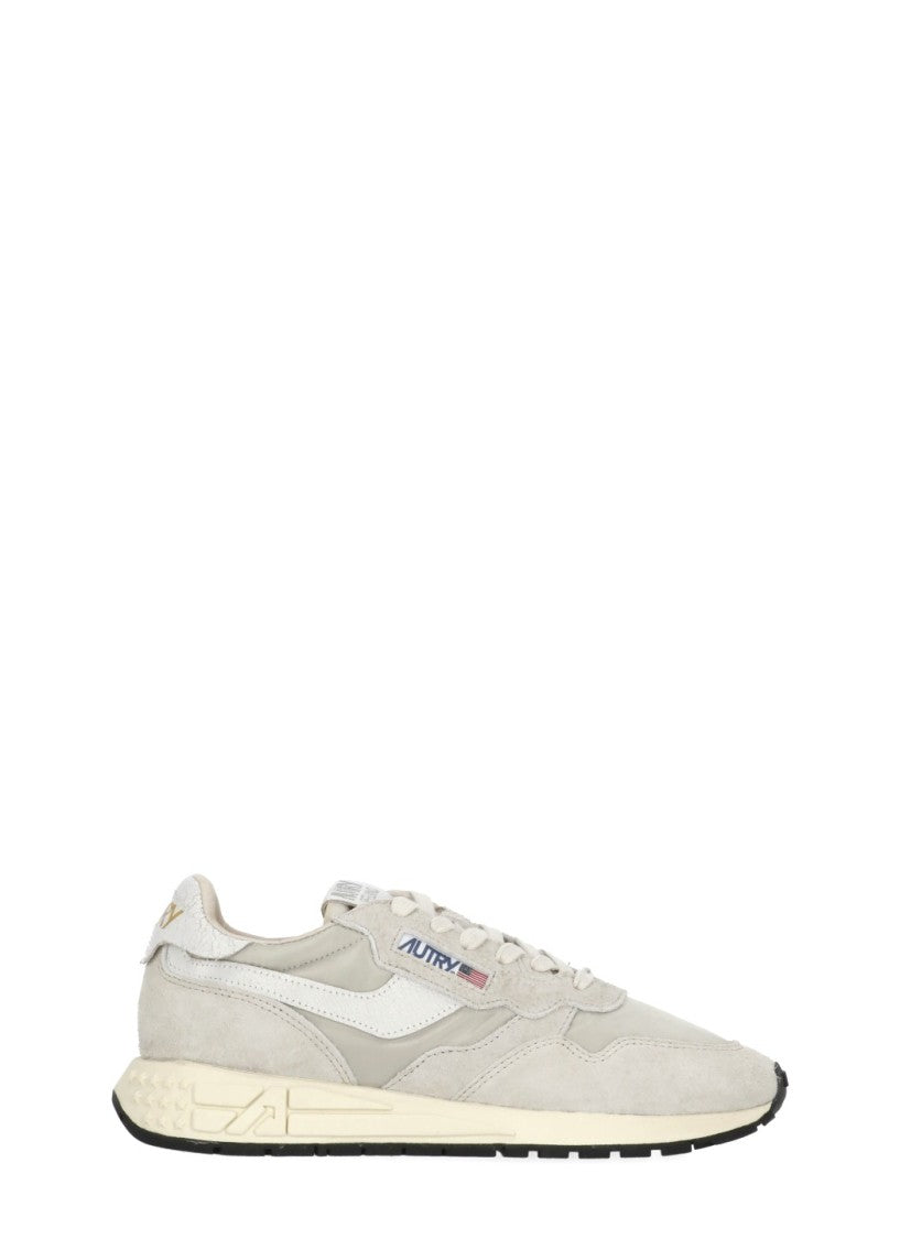 Autry Grey Reelwind Low Suede-Blend Sneakers