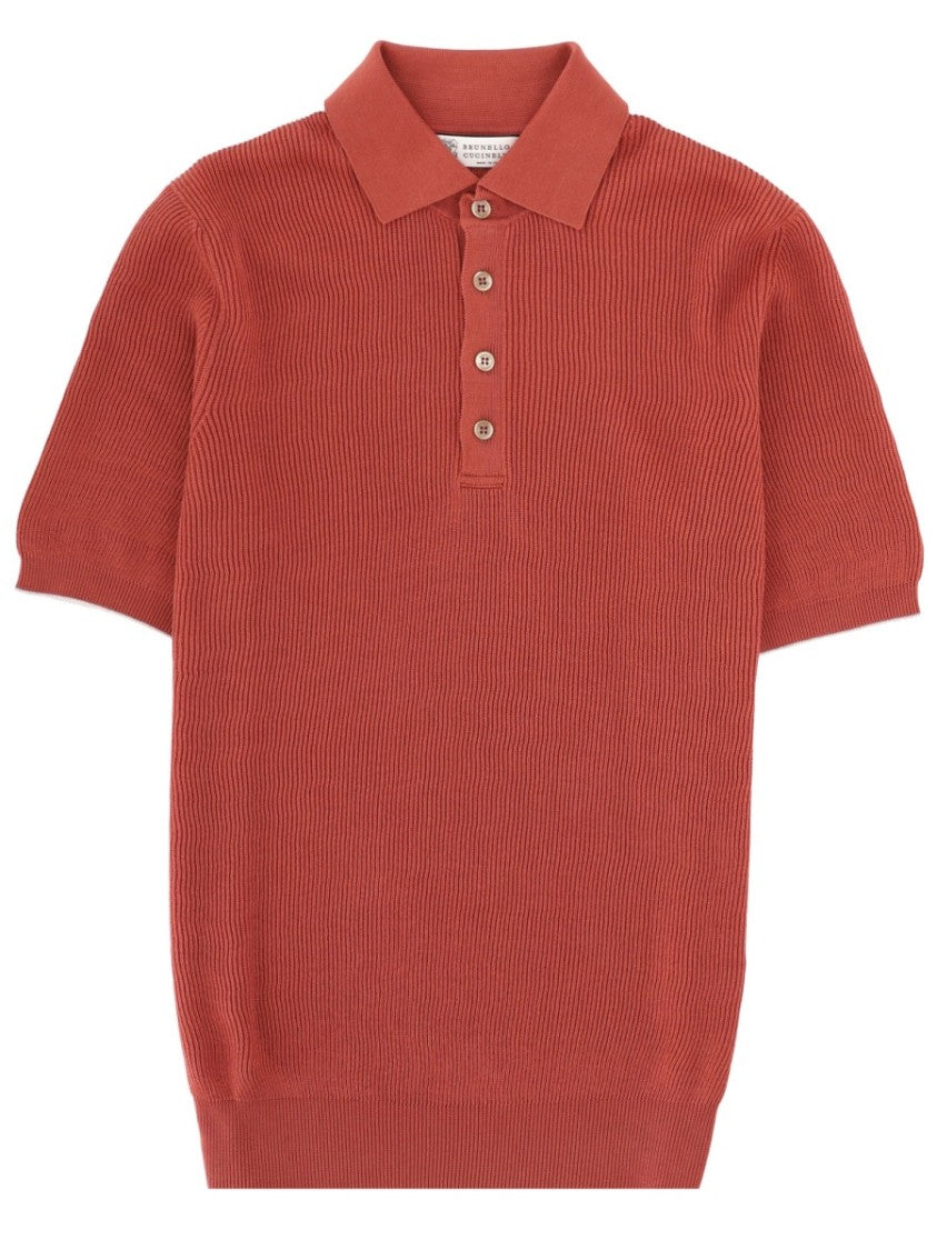 Brunello Cucinelli Ribbed Cotton Polo Shirt