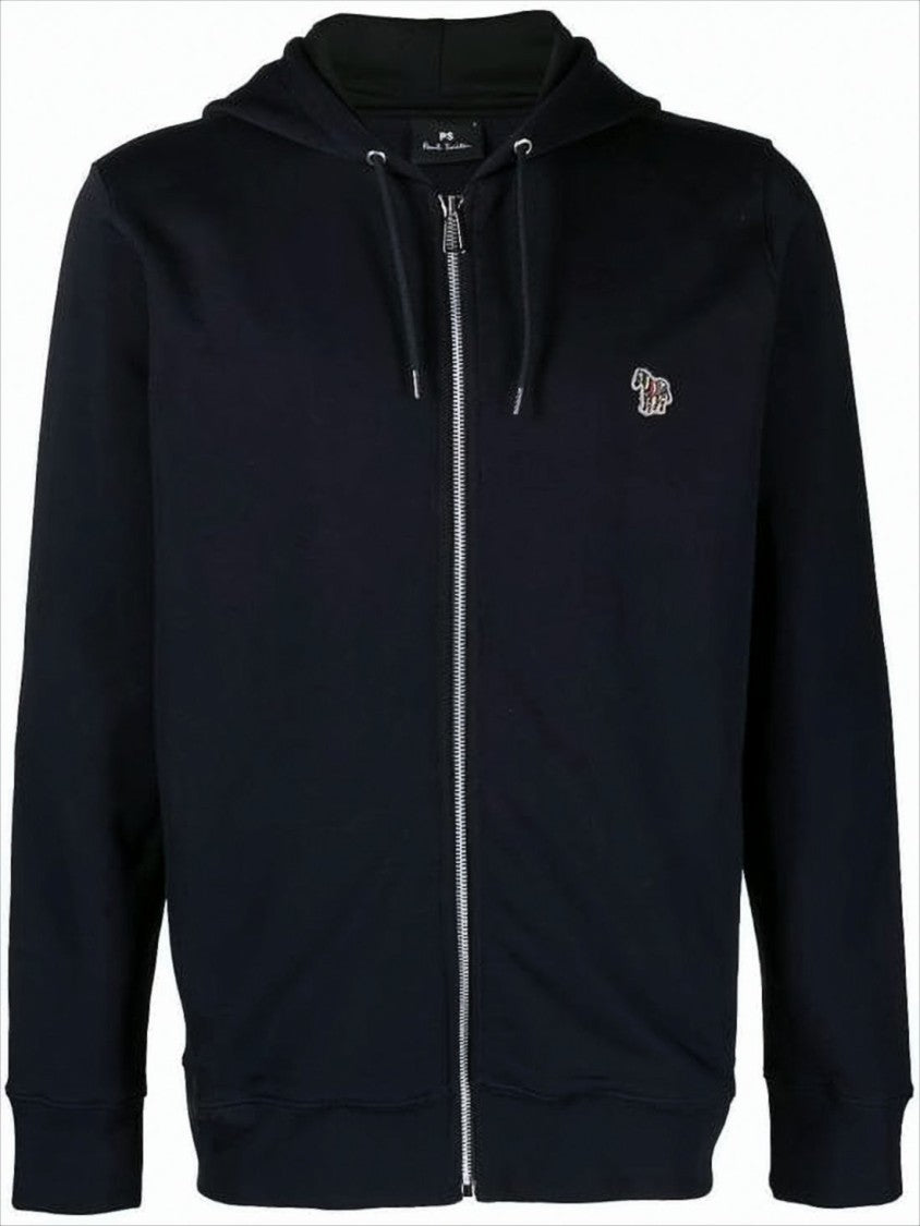 Paul Smith Full Zip Hooded Sweatshirt With Embroidered Detail