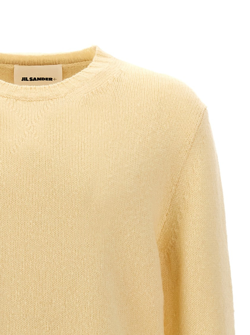 Jil Sander Wool Blend Crew Neck Sweater With Side Splits