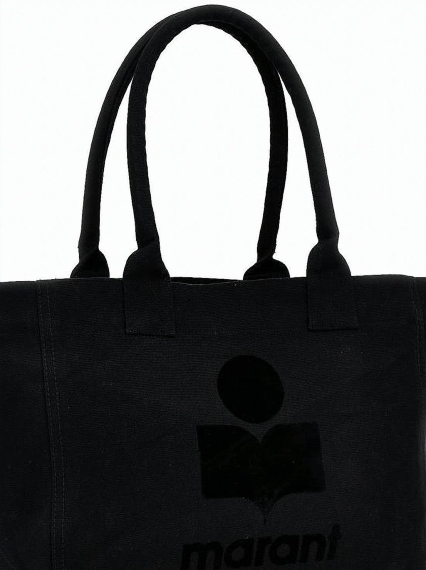 Isabel Marant Structured Black Cotton Tote Bag With Embossed Logo