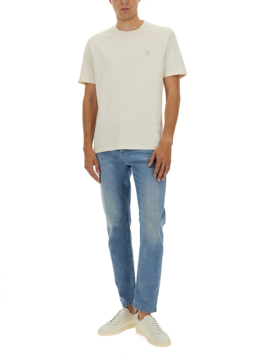 Brunello Cucinelli Relaxed-Fit T-Shirt With Subtle Logo On Chest