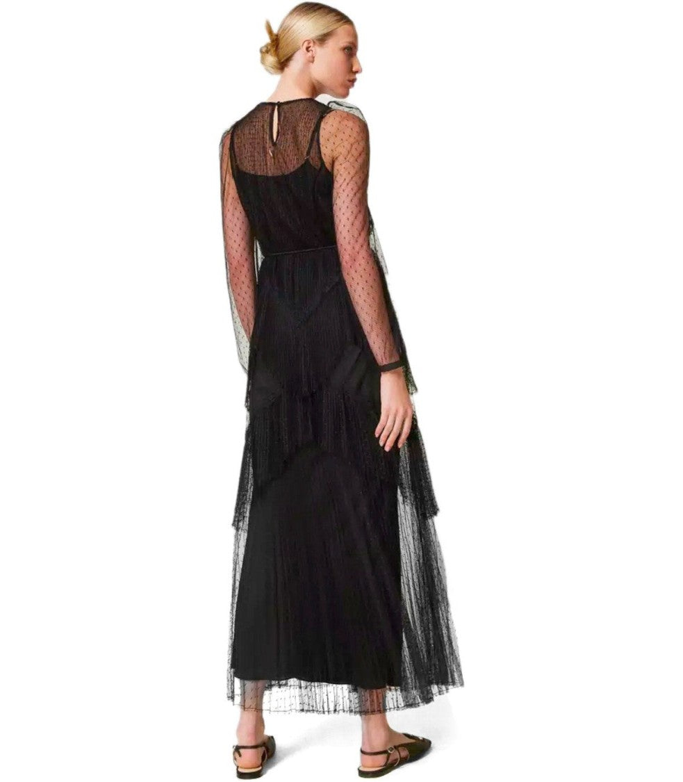Twin-Set Black Long Pleated Dress