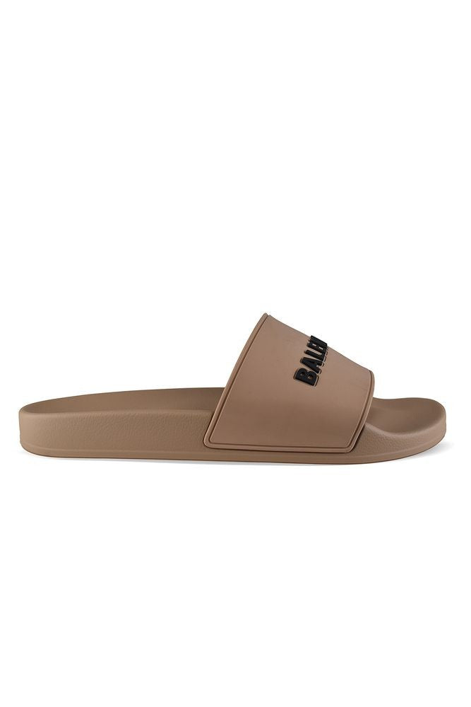 Balenciaga Beige Rubber Pool Sandals