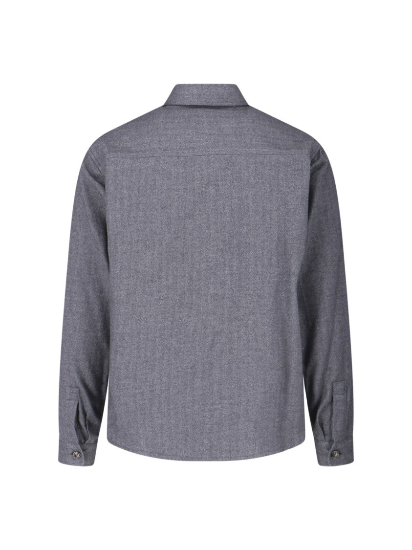 Cruna Classic Grey Shirt With Minimalist Design And Long Sleeves