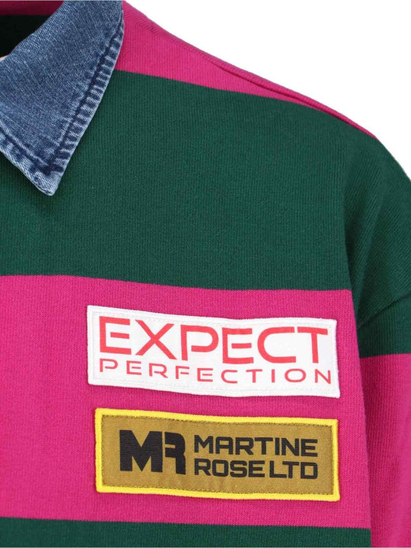 Martine Rose “Rugby” Polo Shirt Green And Pink