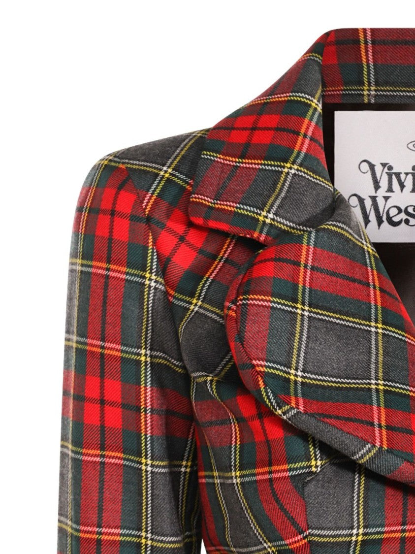 Vivienne Westwood Plaid Tailored Jacket With Notch Lapel And Button-Detail Cuffs