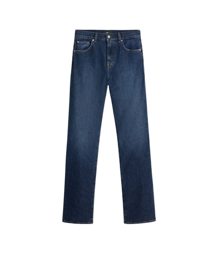 7 For All Mankind High-Waisted Dark Blue Jeans With Relaxed Fit